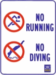 No Running or Diving Sign