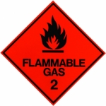 Sign Hazardous Flammable Gas Cl 2